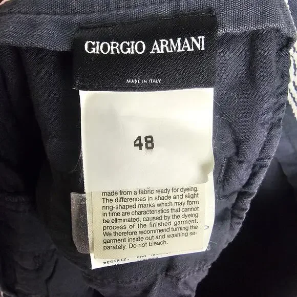 パンツ Giorgio Armani MADE IN ITALY 48 Vintage Giorgio Armani Made Italy Textured Cotton Pants Size